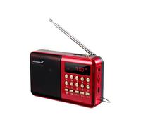 Radio FM portátil - Alta fidelidad - Multimedia - 3W - Rojo - Reproductor digital