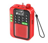 Radio FM portátil de bolsillo, altavoz Bluetooth inalámbrico pequeño con pantalla LED, grabación, temporizador de sueño, compatible con tarjeta TF, disco USB, reproductor de MP3, altavoz recargable de