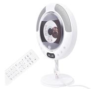 Radio FM, Reproductor De CD, Soporte De Pared Y Escritorio, Compatible con CD, USB, Entrada/Salida AUX, Altavoces Integrados, con Control Remoto Y Temporizador, para Hogar.,White
