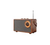 Radio FM retro, radio portátil inalámbrica de madera, altavoz con graves, reproductor de MP3 manos libres, compatible con USB/TF para coche.