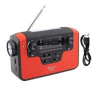 Radio FM Solar Radio FM de Emergencia FM/Am/SW Radio de Manivela Solar Tarjeta de Memoria Música para Llamada Manos Libres Radio FM Solar (Rojo)