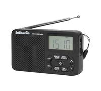 Radio meteorológica de emergencia; radios meteorológicas portátiles AM/FM NOAA con almacenamiento de modo dual, sintonizador digital, temporizador de sueño para el hogar al aire libre regalo (negro)