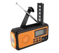 Radio Meteorológica de Manivela de Emergencia, 4000 MAh Am FM SW Radio Meteorológica, Radio de Manivela Radio Solar Radio Portátil con Linterna LED para Camping, Hogar,
