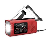 Radio meteorológica de manivela, Radio Solar portátil, de manivela Am/FM/NOAA con Pilas, Linterna LED de Supervivencia de Carga de 3 vías para doméstica y de Camping