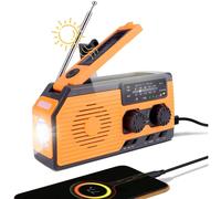 Radio meteorológica NOAA, radio solar portátil con manivela solar avanzada y cargador de teléfono con dinamo para preparación ante emergencias.