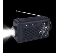 Radio Meteorológico 16 X 7.1 X 9.6 Cm Radio De Emergencia Radios De Manivela Solar Linterna Y Lámpara A Pilas Iluminación De Soporte, Alarma SOS, Carga Solar, Generación De Energía con Manejo De Mano