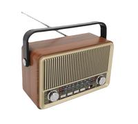 Radio multibanda Am/FM/SW Radio portátil de Madera Vintage Radio con Tarjeta Bluetooth No es Necesario Ajustar la Radio(Coffee)