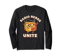 Radio Nerds Unite - Celebra el Día Mundial de la Radio Divertido Manga Larga