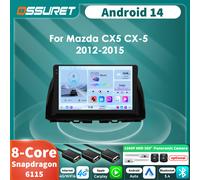 Radio para Auto con Snapdragon 6115 y Android 14 para Mazda CX5 CX-5 2012-2015, Reproductor Multimedia con Carplay y Android Auto, Cámara 360, GPS y Estéreo P4 CP C