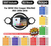 Radio para Auto Hizpo de 9'' con Carplay y Android 4G para BMW Mini Cooper R56 R60 R51 2006-2014, Reproductor Multimedia de Video, Sistemas Inteligentes con IA QS1 (8 Núcleos, 3G, 32G)