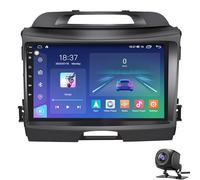 Radio para automóvil de para K-ia Sportage 2011-2016 con Carplay inalámbrico y Android Auto Receptor estéreo con pantalla táctil de 9″ BT GPS FM/RDS Hi-FI SWC+AHD Cámara trasera y micrófo(Color:P2-CP)