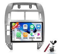 Radio para Coche 2 GB 64 GB Android 15 para VW Polo 2004-2011, Pantalla táctil 2K de 9" con CarPlay, Android Auto, Bluetooth, FM, GPS, WiFi, cámara, SWC, micrófono, K3 Pro