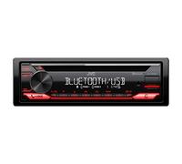 Radio para Coche con Bluetooth y Reproductor de CD - Autoradio 1-DIN con USB, AUX, 4 x 50 W, Manos Libres y teclas Retroiluminadas en Rojo | Reproductor de Musica JVC KD-T822BT