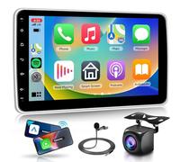 Radio para Coche de 1 DIN con Carplay y Pantalla táctil extraíble de 10,1 Pulgadas, Podofo Android 13, 2 GB + 64 GB, Pantalla giratoria, Android Auto, Bluetooth/EQ/FM/RDS/GPS/WiFi + cámara Trasera