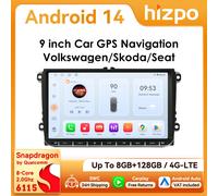 Radio para Auto Hizpo de 9 Pulgadas con CarPlay y Android Auto para VW Volkswagen Golf Passat B6 B7 Skoda Seat Octavia Polo Tiguan RDS DSP GPS BT 4G P1 (4Core 1G 32G)