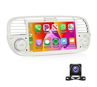Radio para F-iat 500 2007-2015 con CarPlay Android 14 Pantalla táctil IPS de 9 Pulgadas estéreo Android Auto AHD cámara de visión Trasera Bluetooth navegación GPS FM RDS EQ Mirror Link WiFi SWC Dab
