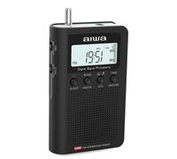 AIWA RSD-45BK Radio Digital Portátil Am/FM con Altavoz, Búsqueda Automática ATS, Tecnología DSP, Pantalla LCD con Reloj y Alarma, Radio de Bolsillo Compacta con Auriculares