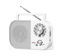 Radio Portátil AM/FM con Amplio Alcance de Recepción, Radio A Transistores con Altavoz , Funciona con Pilas o con Corriente Alterna.