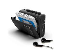 Radio portátil AM FM con cassette retro, reproductor de música estilo walkman y grabadora de cintas con altavoz potente