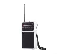 Radio Portátil AM/FM Con Puerto Para Auriculares Para Escucha Privada Y Excelente Recepción, Tamaño De Bolsillo Radio Con Puntero FM/AM Iluminado De Doble Alimentación(White)