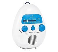 Radio portátil AM/FM impermeable para ducha con altavoz incorporado, sintonizador digital a pilas para baño y viajes.