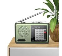 Radio Portátil Am FM,Radio Portátil De Banda Completa - Radio meteorológica Recargable portátil FM Radio de Onda Corta | Equipo de Audio Gran recepción Auricular Jack Transistor Radio para Viajes