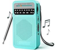 Radio Portátil Am/FM Veirxovenwld,Transistor con Antena Telescópica (recepción Potente), Altavoz Claro, Conector Auriculares 3.5mm,Alimentada por 2 Pilas AA,Ideal Emergencias y Uso Aire Libre (Verde)