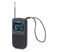 Camry Radio Digital Portátil, CR 1905, Pantalla LCD, FM/Am, Batería 900mAh, USB-C, Antena Telescópica, Negro