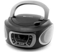 Roadstar CDR-365U/SL Radio CD Player Portátil Digital FM PLL, Boombox Reproductor CD, CD-R, CD-RW, CD-MP3, Puerto USB, Stereo, AUX-IN, Salida de Auriculares, Negro / Plata