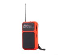 Radio portátil de bolsillo, fuente de alimentación dual FM/AM con ranura para auriculares, radio de bolsillo para viajes, camping, casa (rojo)