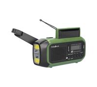 Radio portátil de emergencia recargable DAB+ FM con manivela solar y lámpara