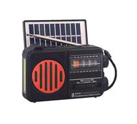 Radio Portátil de Emergencia Solar con Receptor de Radio FM, AM y SW, Altavoz con Linterna, Lector de Tarjetas TF y Reproductor de Música