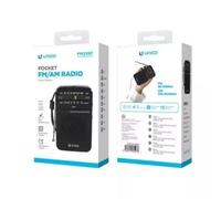 Radio portátil FM/AM Negra con conector 3,5 mm, carcasa ABS y sintonizador analógico