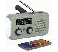 Radio Portátil, FM/Am Radio Emergencia con Solar Recargable Radios de Dinamo con Manivela con Linterna LED y Luz de Lectura 2000mAh Powerbank SOS USB de Camping al Aire Libre Kit Supervivencia, IPX6