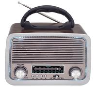 Radio portátil FM/AM/SW Retro Bluetooth/USB (Madera Clara) - SAMI