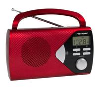 Radio Portátil Metronic 477201 Digital AM FM Pantalla LCD Roja