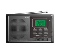 Radio Portátil Multibanda FM Am SW con Antena Telescópica Ajustable Alimentado Pantalla Digital LCD, Sencilla Y Fácil De Leer Alimentado por USB Y Pilas Cordón Antideslizante Uso En Exteriores