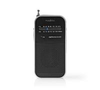 Radio portátil Nedis RDFM1110SI AM/FM analógica negra con altavoz y auriculares