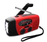 Radio portátil NOAA AM/FM a pilas, con manivela y recargable mediante energía solar. Radio meteorológica de emergencia con cargador para teléfono