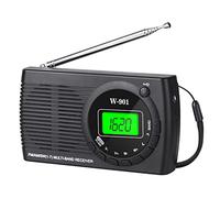 Radio Portatil Pequeña FM/Am/SW, Transistores Radios Pequeña con Pantalla/Conexión para Auriculares, Radio FM con Fuente de alimentación de batería AA/función de Reloj, Adecuada para Caminatas