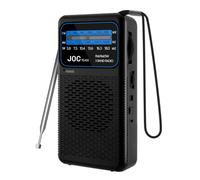 Radio Portatil Pequeña, Radios Am/FM Reproductor con práctico mosquetón, se Conecta a los Auriculares, Versátil, Negro