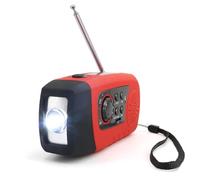 Radio Portatil Pequeña Solar Weather Radio FM with LED Flashlight External Battery 2000mAh 3 Charging Methods For Outdoor Camping Functional Emergency (A)