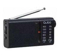 Radio Portátil Qubo RS-2 AM/FM Negra con Auriculares Incluidos