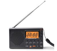 Radio portátil, radio con auriculares, AM FM SW Radio de cocina con pantalla LCD, funcionamiento con batería, función de alarma, temporizador de sueño, 36 preajustes para cocina, camping, emergencia