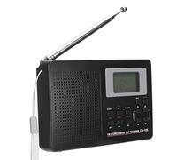 Radio Portátil, Radio de Banda Completa CS-106, Mini Receptor FM/Am/SW/MW con Auricular de Reloj Digital, Potencia de Salida de 220 MW, Voltaje de Funcionamiento de 2 V