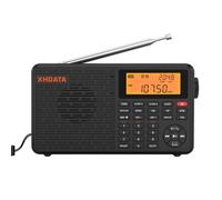 Radio portátil, radios digitales con Bluetooth, radio FM recargable USB-C, reloj de alarma dual, temporizador de sueño, 400 preajustes, soporta micro SD para música, XHDATA D-109 para casa, viajes