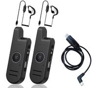 Radio portátil Radtel RT13 Super Mini, recargable, con función VOX manos libres, radio bidireccional PMR para negocios, ideal para restaurantes, peluquerías y hoteles (paquete de 2 + auriculares + cab