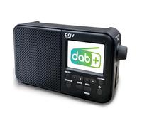 Radio portátil Recargable DR7+: FM y Dab+, con batería, Despertador programable, Pantalla a Color, 40 presintonías y Conector para Auriculares - Negro