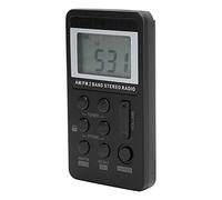 Radio Portátil, Receptor de Radio Estéreo FM/Am Profesional Pantalla LCD con Auriculares, para Caminar/Trotar/Gimnasio/Acampar (Negro)