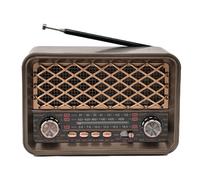 Radio portátil retro Bluetooth con receptor FM/AM/SW y luz LED